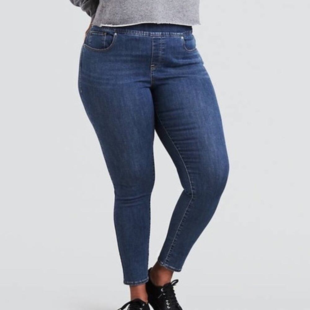 Levis Medium Wash Plus Size Pull On Skinny Jeans Sz 32